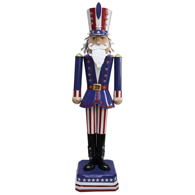 Evergreen 50"H Battery Operated Metal Uncle Sam Garden Statuary, 50.5'' x 9.9'' x 9.9'' inches