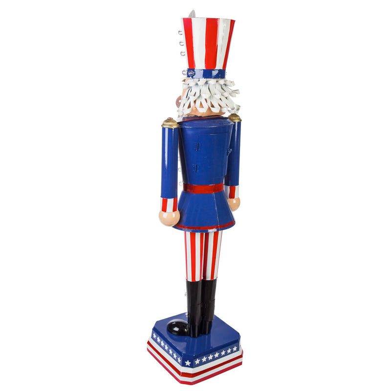 Evergreen 50"H Battery Operated Metal Uncle Sam Garden Statuary, 50.5'' x 9.9'' x 9.9'' inches