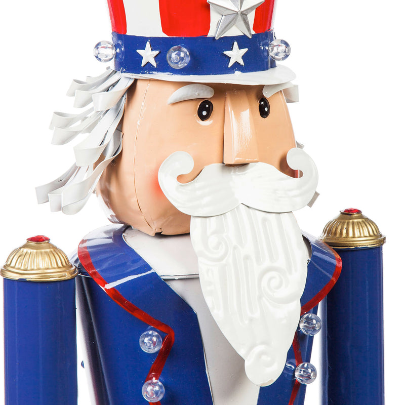 Evergreen 50"H Battery Operated Metal Uncle Sam Garden Statuary, 50.5'' x 9.9'' x 9.9'' inches