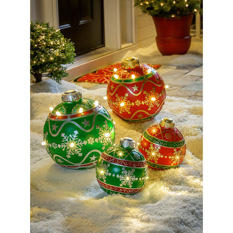 Evergreen 8" Battery Operated Ornament Outdoor Ornament, Red, 8.7'' x 1.7'' x 1.7'' inches