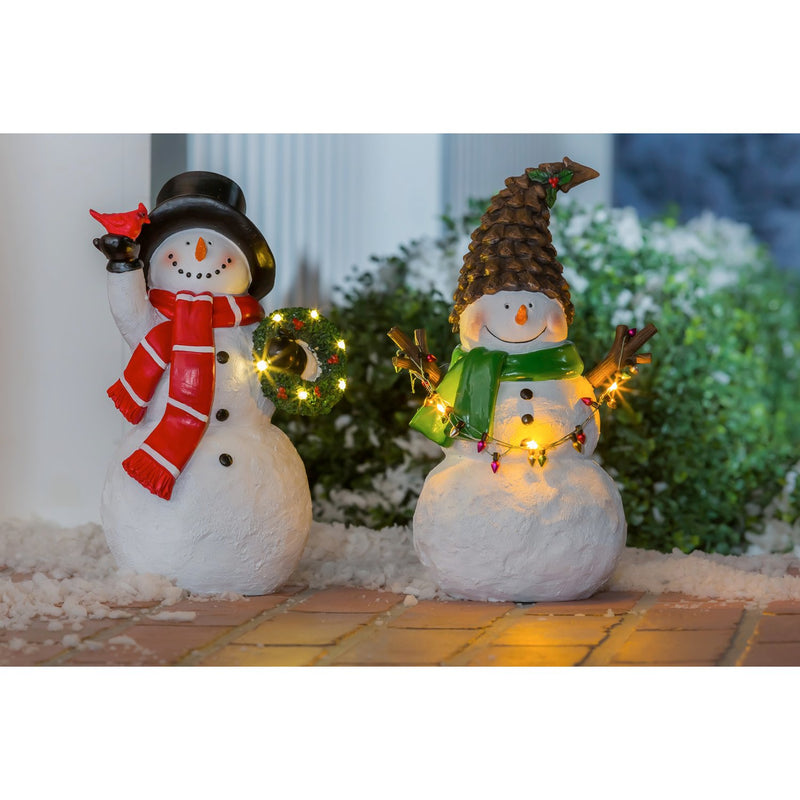 10"H LED Battery Operated Holiday Snowman, 2 ASST., 6.1"x4.72"x9.84"inches