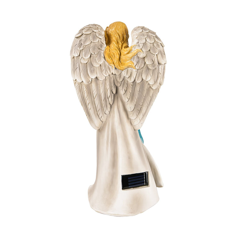 Angel w/ Lighted Dove Solar Garden Statue, 7.87"x5.31"x16.34"inches