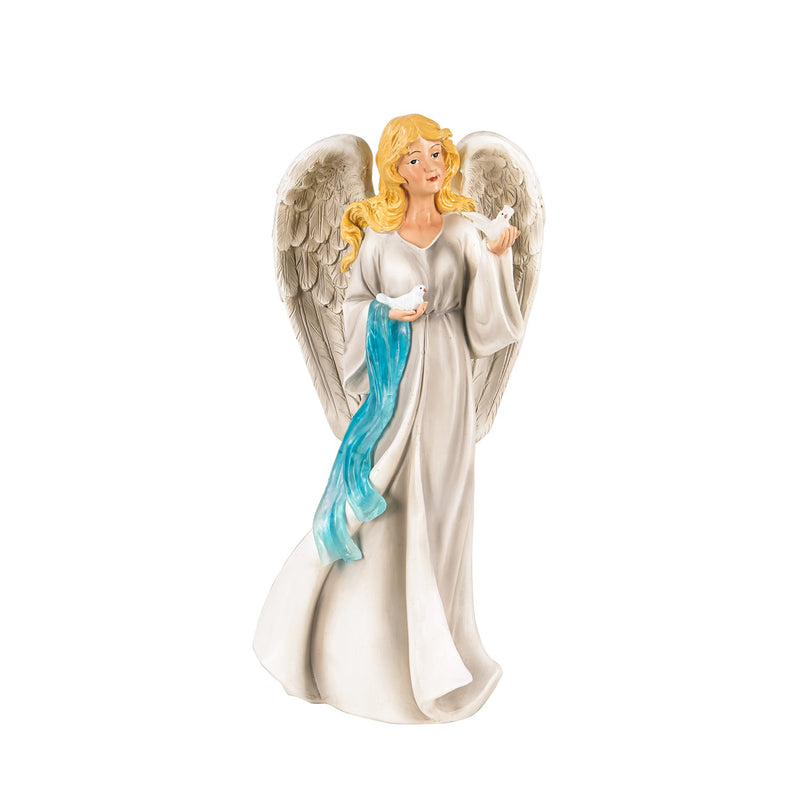 Angel w/ Lighted Dove Solar Garden Statue, 7.87"x5.31"x16.34"inches