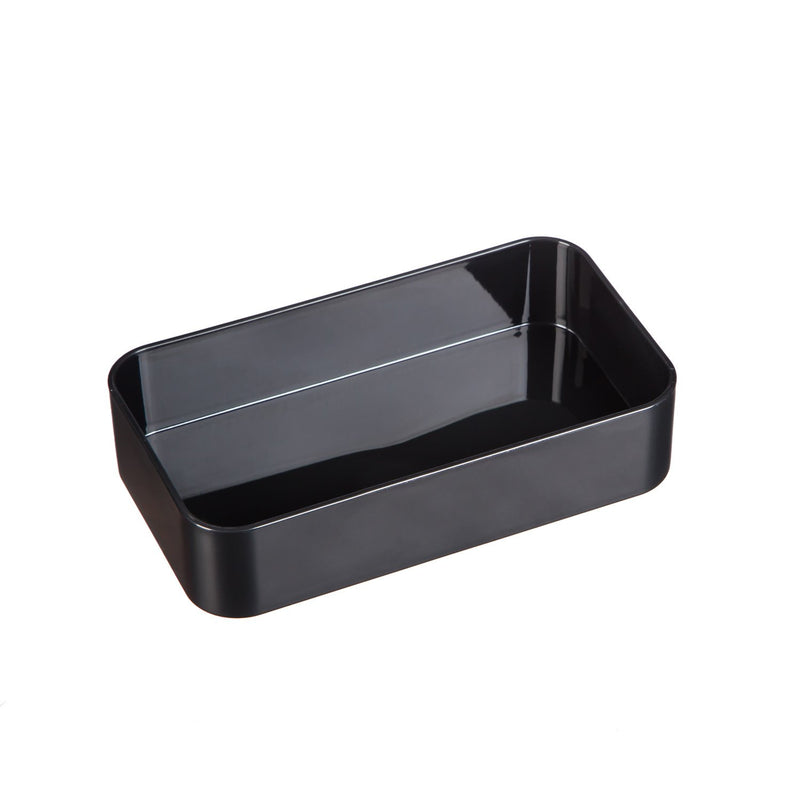 Cypress Home Black Two-Layer Divided Lunch Box with Utensils
