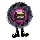 Witch with Dangle Legs Lighted Deco Mesh Door Decor,2msh2581bl