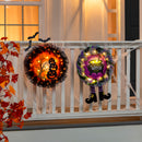 Scarecrow with Dangle Legs Lighted Deco Mesh Door Decor,2msh2604bl