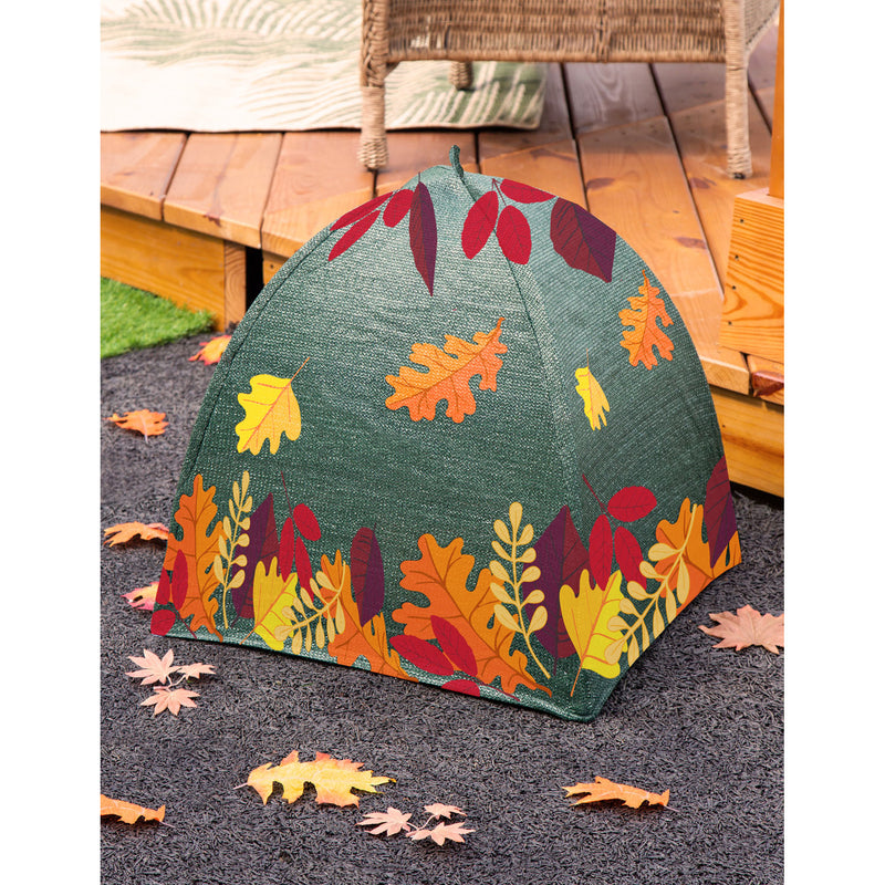 Evergreen Flag,Fall Leaves Tented Plant Cover, 22-inch,20x20x22 Inches