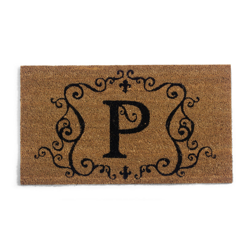 Evergreen Floormat,Coir Insert, Monogram "P",0.4x28x16 Inches