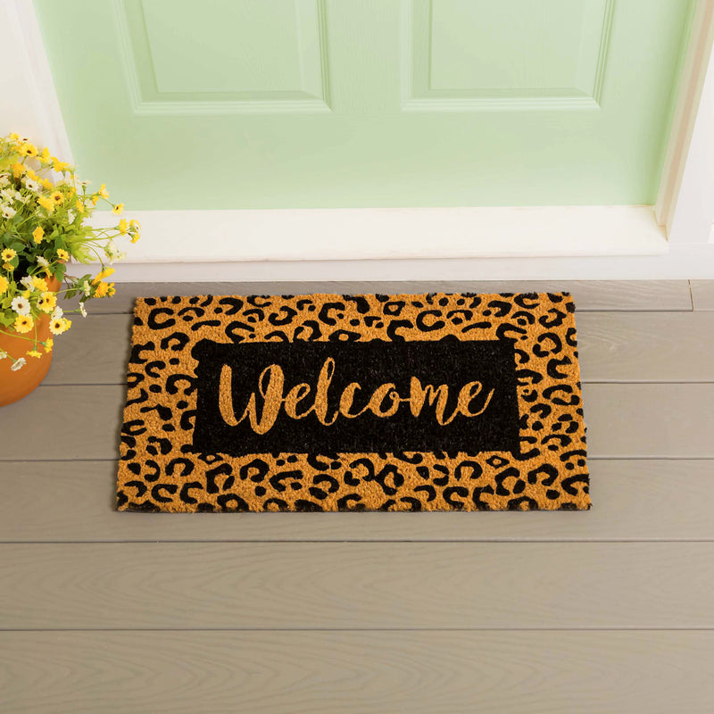 Evergreen Floormat,Animal Print Welcome Coir Mat,28x0.56x16 Inches