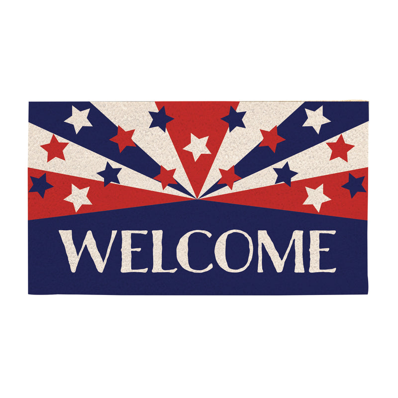 Evergreen Floormat,Patriotic Welcome Coir Mat,28x16x0.56 Inches