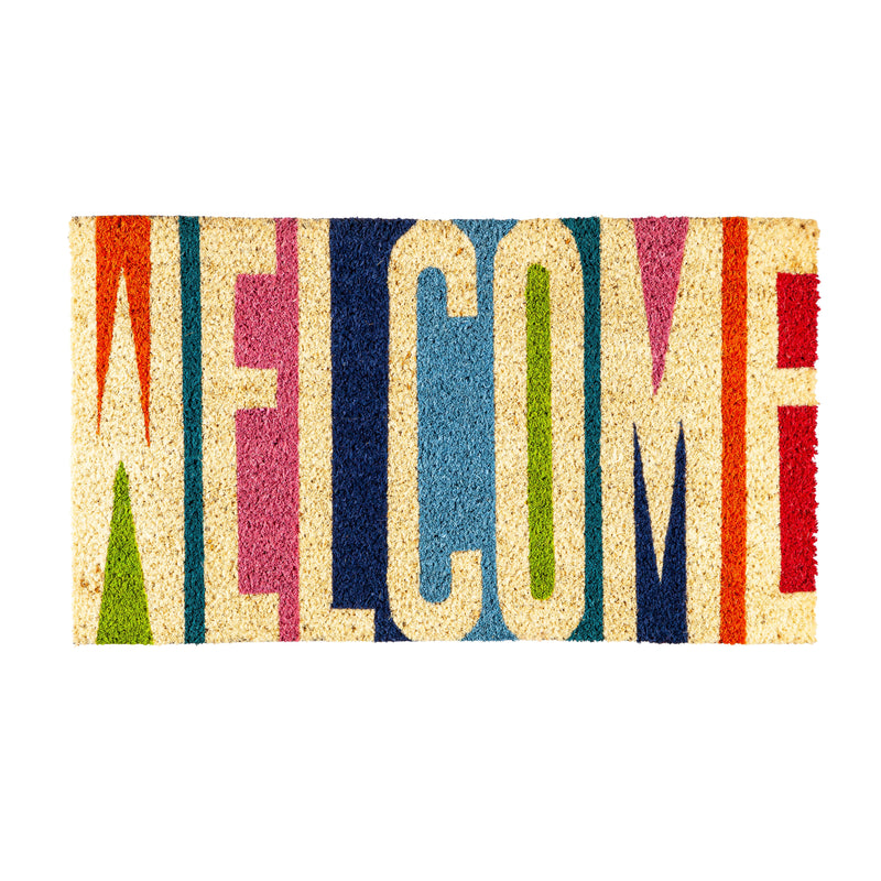 Evergreen Floormat,Colorful Welcome Coir Mat,0.56x28x16 Inches