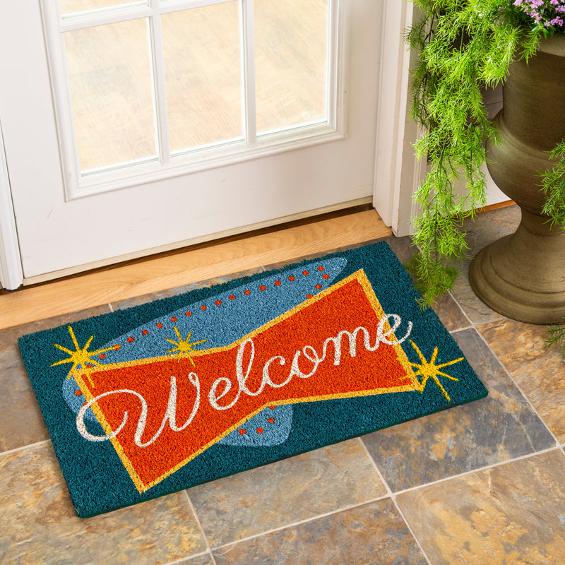 Evergreen Floormat,Vintage Welcome Coir Mat,0.56x28x16 Inches