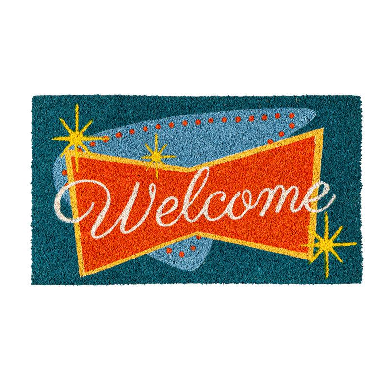 Evergreen Floormat,Vintage Welcome Coir Mat,0.56x28x16 Inches