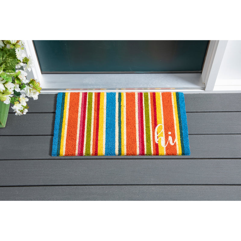 Evergreen Floormat,Multicolor Stripes Coir Mat,28x0.56x16 Inches