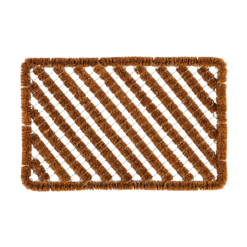 Evergreen Floormat,Natural Coir Vertical Boot Scraper Mat, 2 Asst,23.62x0.87x15.75 Inches