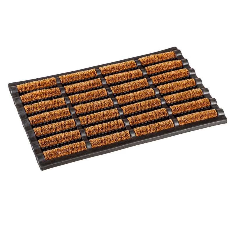Evergreen Floormat,Natural Coir Vertical Boot Scraper Mat, 2 Asst,23.62x0.87x15.75 Inches