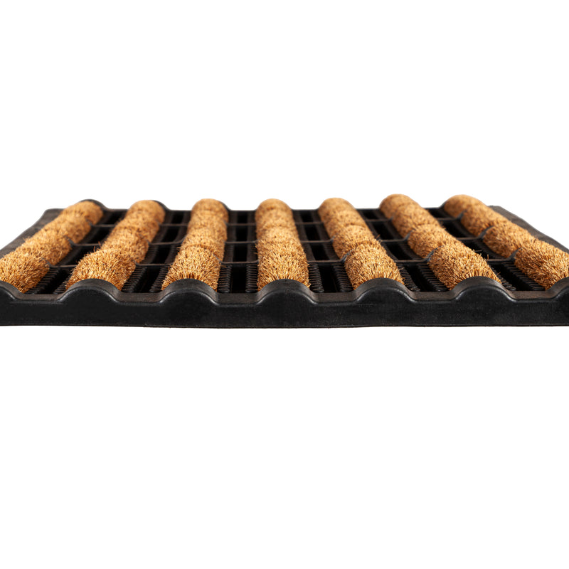Evergreen Floormat,Natural Coir Vertical Boot Scraper Mat, 2 Asst,23.62x0.87x15.75 Inches