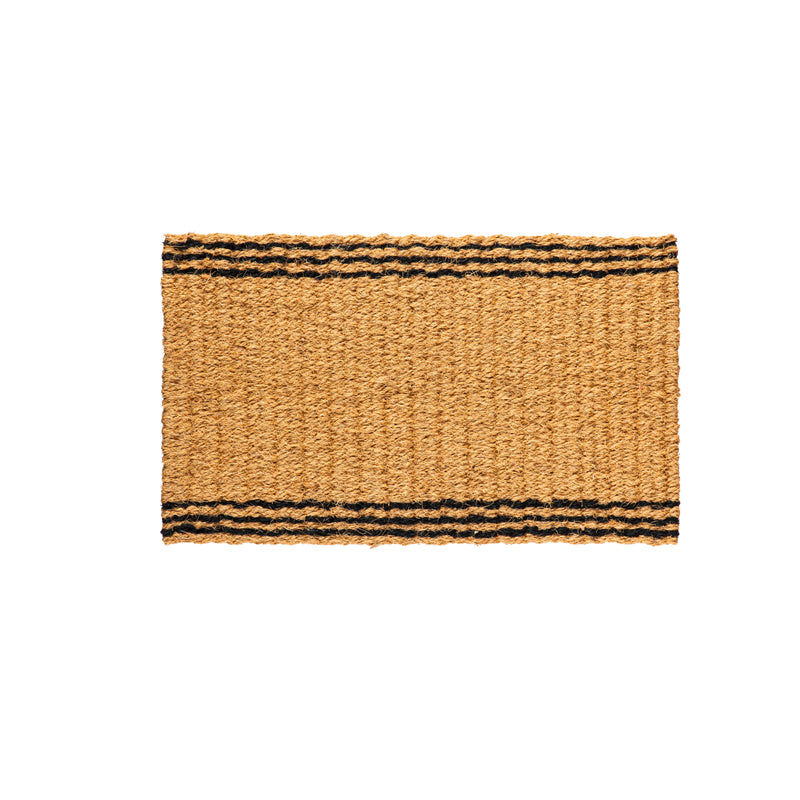 Evergreen Floormat,Natural Coir and Black Woven Mat, 3 Asst,30x0.79x18 Inches