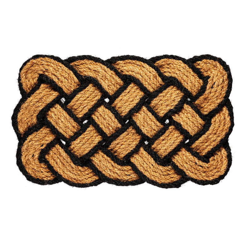 Evergreen Floormat,Natural Coir and Black Braided Woven Mat, 2 Asst,30x1x18 Inches