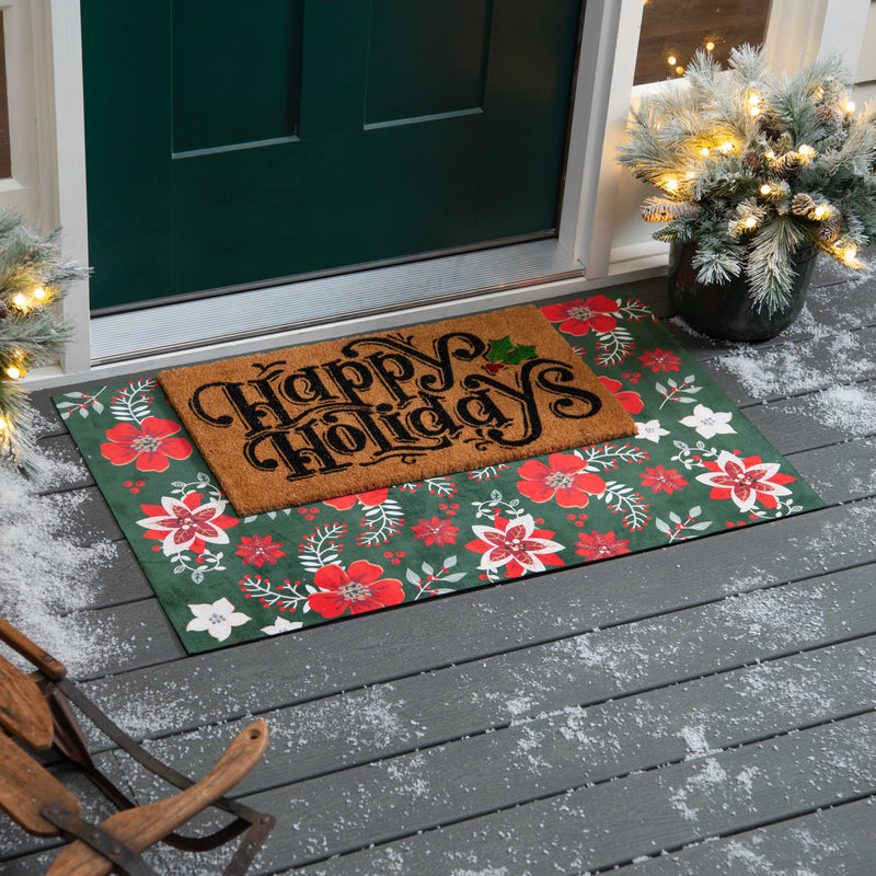 Evergreen Floormat,Holiday Sentiments Coir Mat, 3 Asst,28x0.56x16 Inches