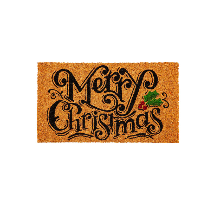 Evergreen Floormat,Holiday Sentiments Coir Mat, 3 Asst,28x0.56x16 Inches