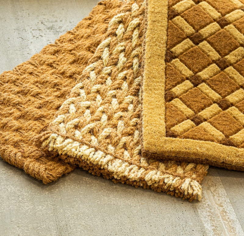 Evergreen Floormat,Braided and Woven Coir Mat, 2 Asst,30x1x18 Inches