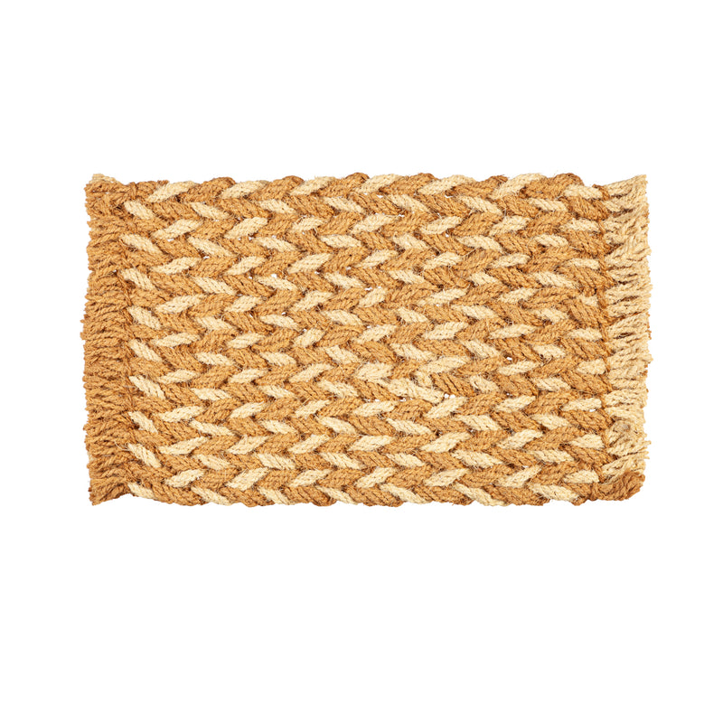 Evergreen Floormat,Braided and Woven Coir Mat, 2 Asst,30x1x18 Inches