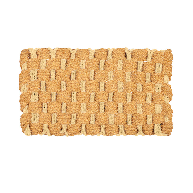 Evergreen Floormat,Braided and Woven Coir Mat, 2 Asst,30x1x18 Inches