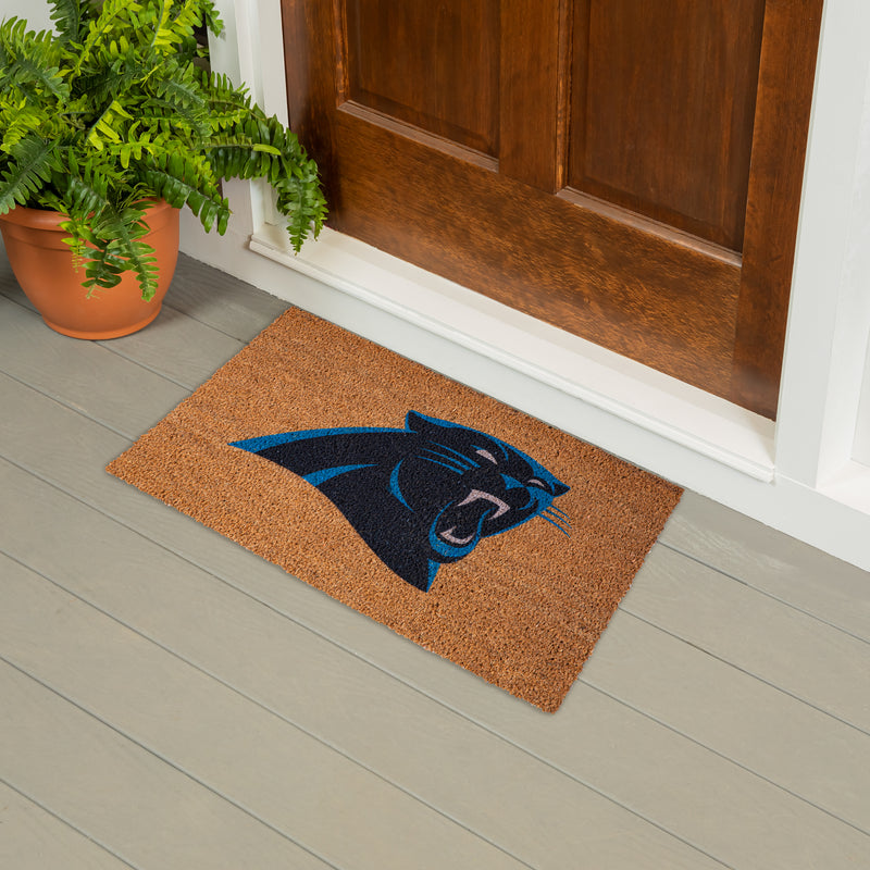 Evergreen Floormat,Coir Mat, 16"x28", Carolina Panthers,28x16x1.5 Inches