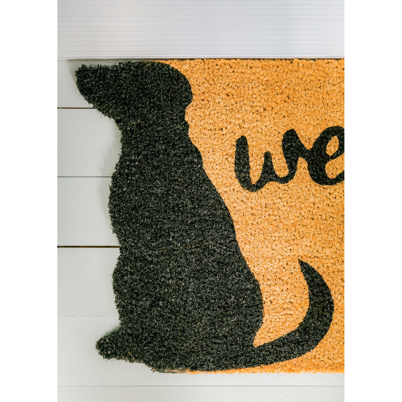 Evergreen Floormat,Dog Welcome Shaped Coir Mat,30x0.59x18 Inches