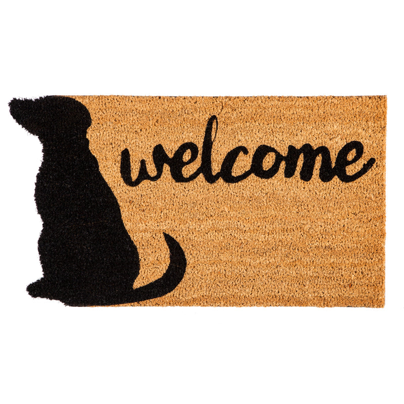Evergreen Floormat,Dog Welcome Shaped Coir Mat,30x0.59x18 Inches