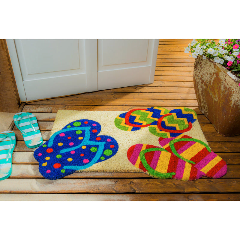 Flip Flops Shaped Coir Mat,2rm571