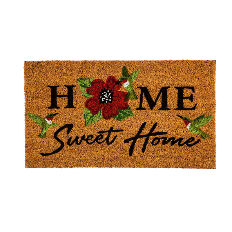 Evergreen Floormat,Home Sweet Home Hummingbirds Coir Mat,28x0.59x16 Inches