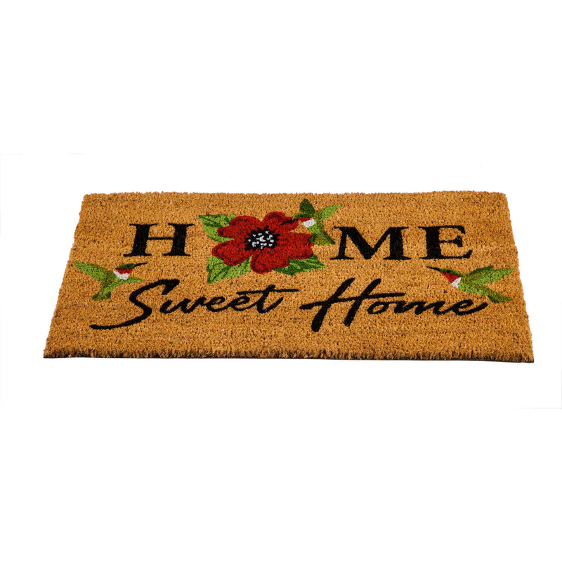 Evergreen Floormat,Home Sweet Home Hummingbirds Coir Mat,28x0.59x16 Inches