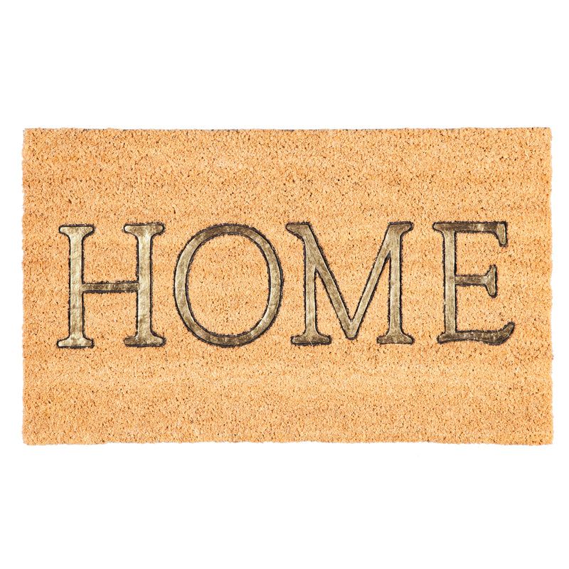 Evergreen Floormat,HOME Metallic Rubber Inset Coir Mat,28x0.59x16 Inches