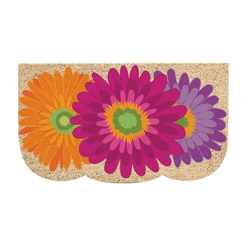 Evergreen Floormat,Gerbera Daisies Shaped Coir Mat,18x30x0.56 Inches