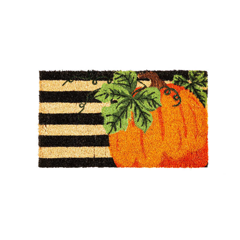 Pumpkin Stripe Coir Mat,2rm786