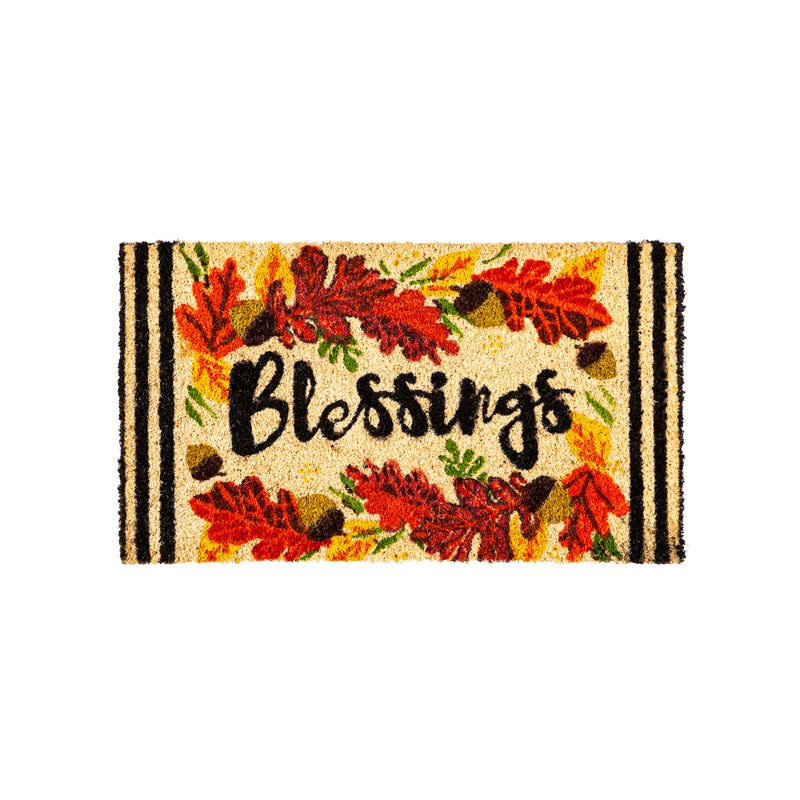 Evergreen Floormat,Autumn Blessings Coir Mat,16x28x0.56 Inches