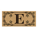 Monogram Flocked Sassafras Coir Switch Mat, Letter E,2rmc1288se