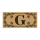 Monogram Flocked Sassafras Coir Switch Mat, Letter G,2rmc1288sg