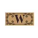 Monogram Flocked Sassafras Coir Switch Mat, Letter W,2rmc1288sw