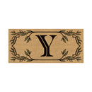 Monogram Flocked Sassafras Coir Switch Mat, Letter Y,2rmc1288sy