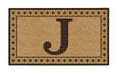 Monogram Flocked Coir  Vintage Tile Mat, Letter J,2rmc1296mj