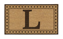 Monogram Flocked Coir  Vintage Tile Mat, Letter L,2rmc1296ml