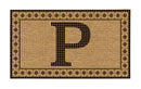Monogram Flocked Coir  Vintage Tile Mat, Letter P,2rmc1296mp