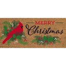 Merry Christmas Cardinal Flocked Coir Sassafras Switch Mat,2rmc1387s