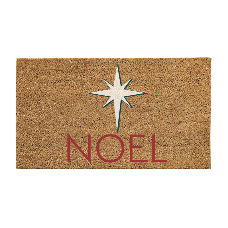 Evergreen Floormat,30" x 18" Natural Coir Mat, Peace,30x0.56x18 Inches