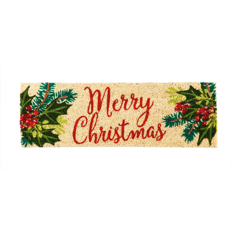 Evergreen Flag Beautiful Winter Merry Christmas Kensington Switch Doormat - 28 x 1 x 9 Inches Fade and Weather Resistant Outdoor Floor Mat for Homes, Yards and Gardens