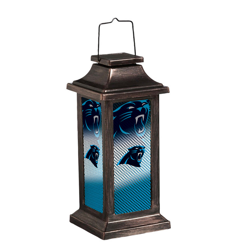 Evergreen Deck & Patio Decor,Solar Garden Lantern, Carolina Panthers,4.38x10x4.38 Inches