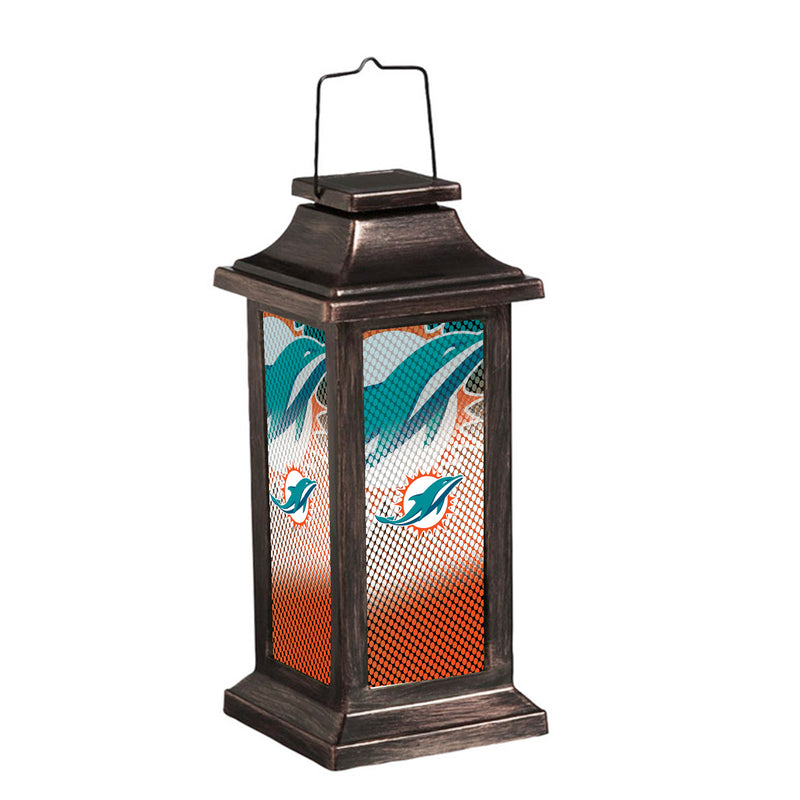 Evergreen Deck & Patio Decor,Solar Garden Lantern, Miami Dolphins,4.38x10x4.38 Inches